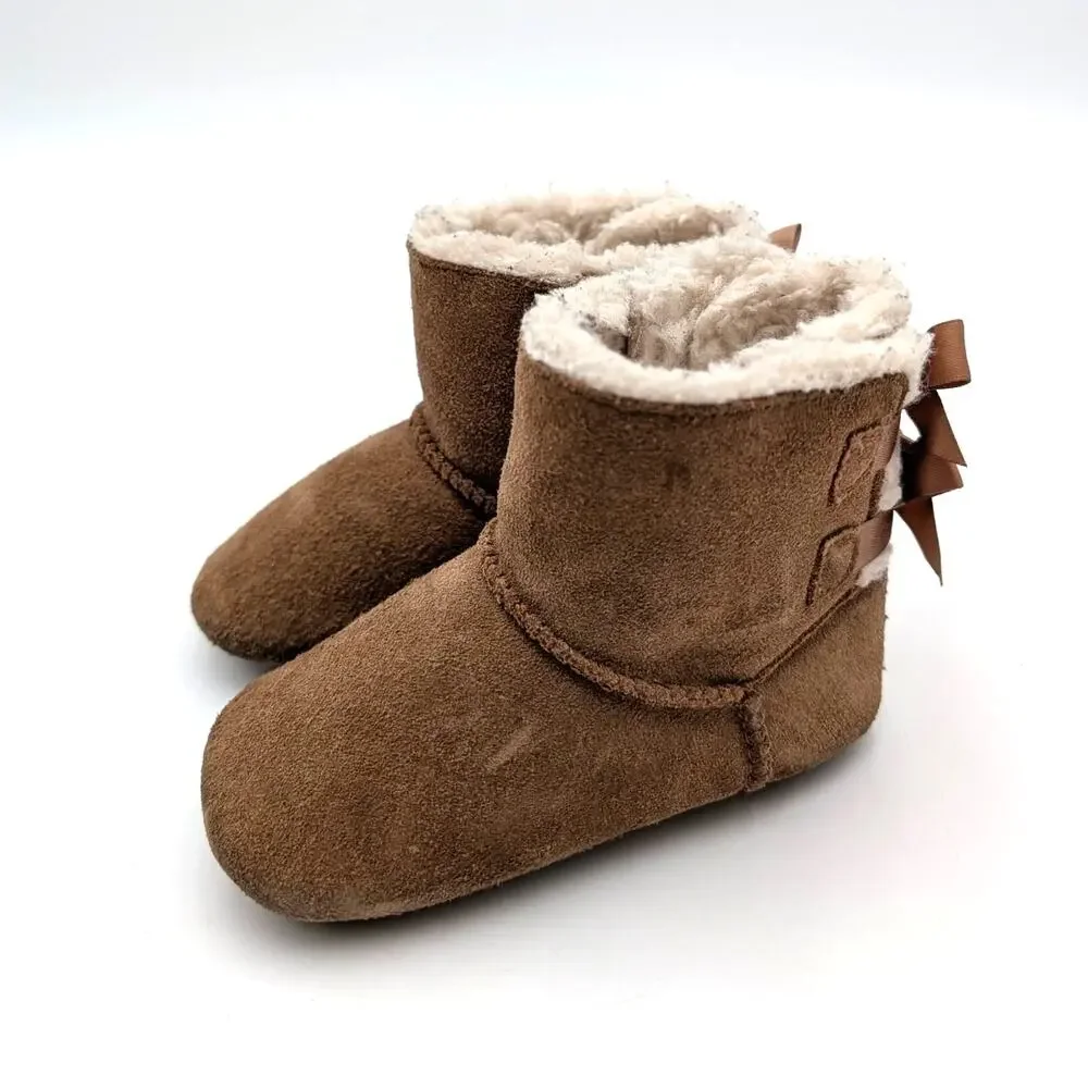 UGG Bailey Bow Boots Fixed Bow Baby Kids' Chestnut Size US 04/05 EU20.5